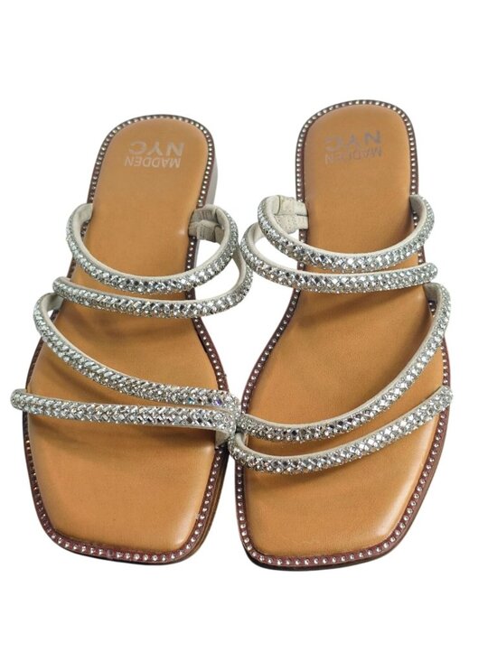Madden Nyc Shoes - Madden NYC Womens 10 Rhinestone Sandals Zig Zig Bling Slip-On Prom Homecoming